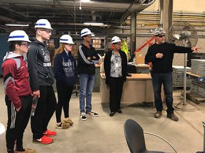 picture of a group of students touring National Grid facility